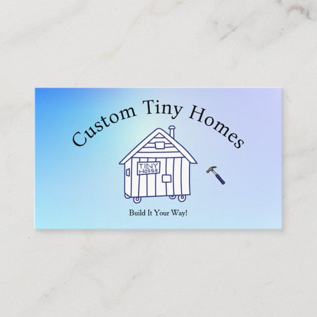 Anpassade Blue Anpassningsbar Tiny Homes Visitkort (Framsida)
