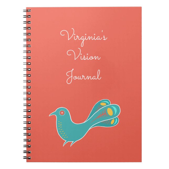 Anpassade Blue Bird Vision Journal Anteckningsbok (Framsidan)