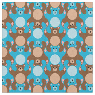 Anpassade Blue Brown Nalle Tesselation F Tyg