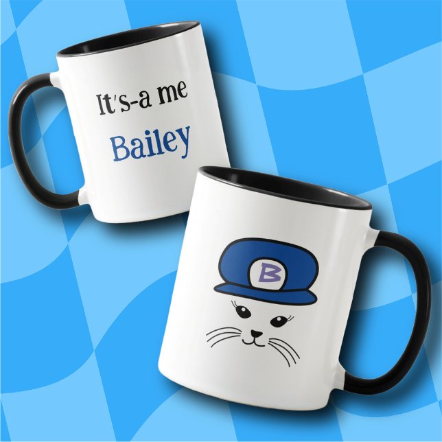 Anpassade Blue Cap Little Cat Mugg (Skapare uppladdad)