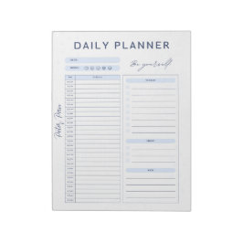 Anpassade Blue Daily Planner - Top Priority Anteckningsblock
