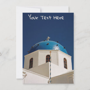 Anpassade blue dome, Santorini, Greklands kort