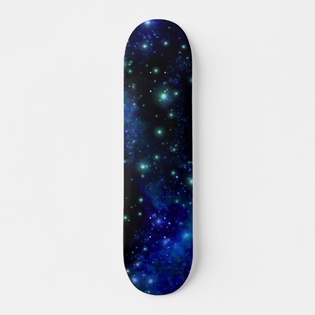 Anpassade Blue Galaxy Skateboard (Framsida)