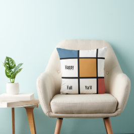 Anpassade Blue Guld Mondrian Stil Kudde