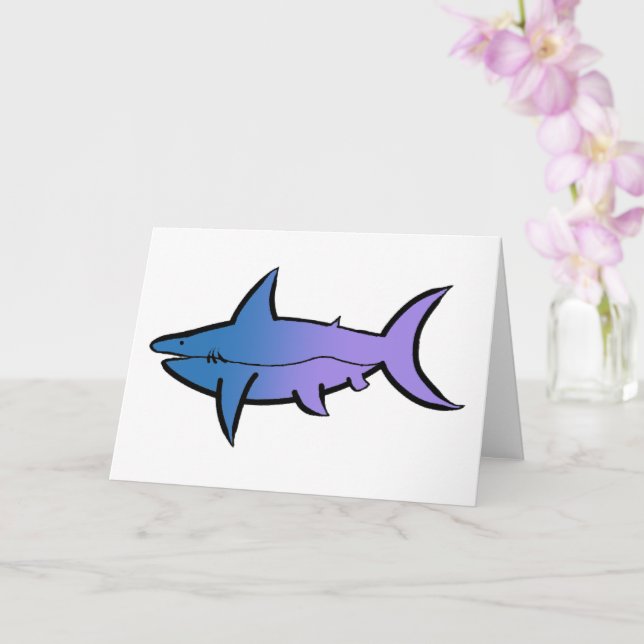 Anpassade Blue och Lila Shark Kort (Orkide)