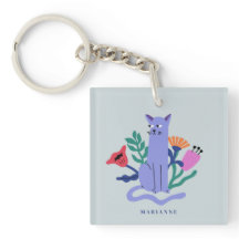 Anpassade Blue Russian Cat & Matisse Flowers