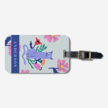 Anpassade Blue Russian Cat & Matisse Flowers