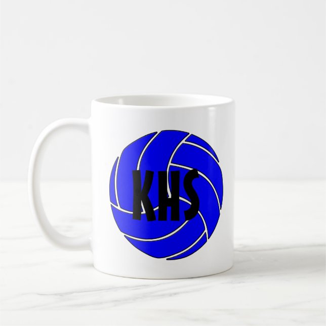 Anpassade Blue Volleyball Coffee Mugg (Vänster)