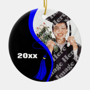 Anpassade Blue Wave Studenten Ornamet Julgransprydnad Keramik