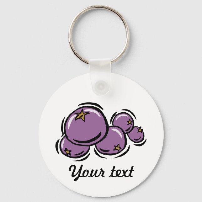 Anpassade Blueberry Keychain (LJUS) Nyckelring (Framsida)