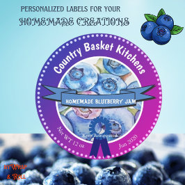 Anpassade Blueberry Sylt Round Sticker Runt Klistermärke