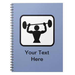 Anpassade BodyBuilder/Vightlifter-Logotyp Anteckningsbok Med Spiral