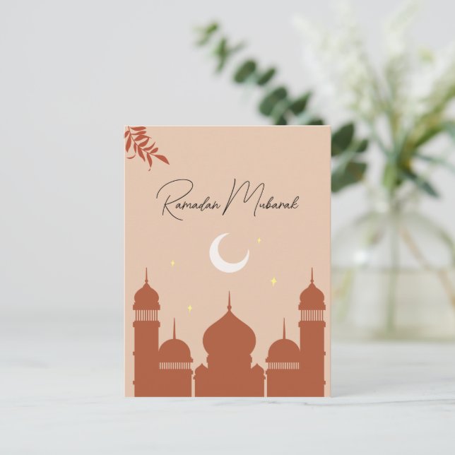 Anpassade Boho Islamic Ramadan Mubarak Helg Vykort (Stående Fram)