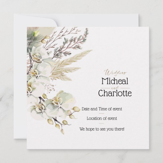 Anpassade-Boho Stil Bröllop Inbjudningar (Framsida)