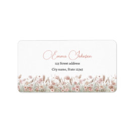 Anpassade Boho Wildflower Returadressetiketter Adressetikett