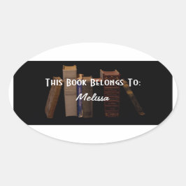 Anpassade bok ovalt klistermärke