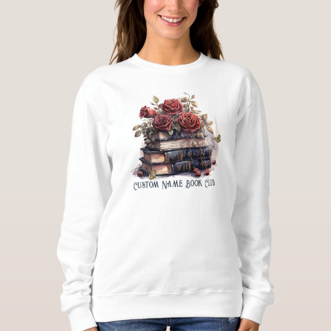 Anpassade Bokälskare Rosor, Bokklubb T Shirt (Framsida)