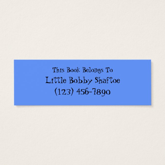 Anpassade Bokmärken Litet Visitkort (Baksidan)