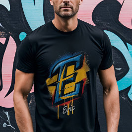 Anpassade Bold Graffiti Brev 'E' Initial T Shirt