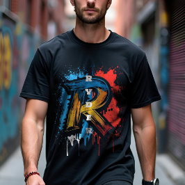 Anpassade Bold Graffiti Monogram 'R' Urban T Shirt