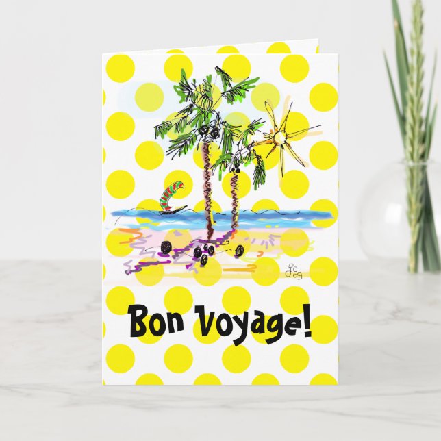 Anpassade Bon Voyage Greeting Card by Ginette Kort (Framsida)