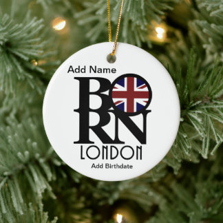 Anpassade BORN London Ceramic Ornament