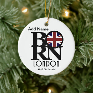 Anpassade BORN London Ceramic Ornamic Julgransprydnad Keramik
