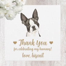 Anpassade Boston Terrier Hund Bröllop Presentetike