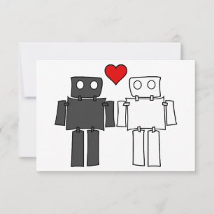 Anpassade Boy Bots i Kärlek Tack Kort