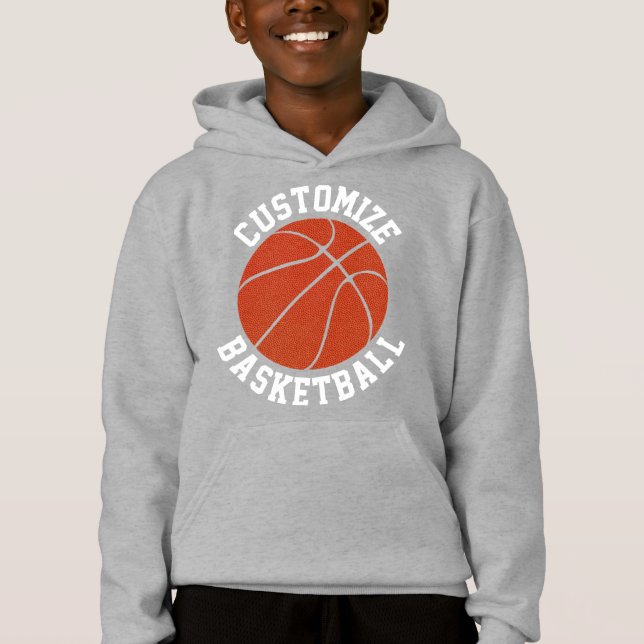 Anpassade Boys Basketball Hoodie Sweatshirt Tee (Framsida)