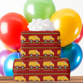 Anpassade Boys Birthday Red Lastbil Presentpapper