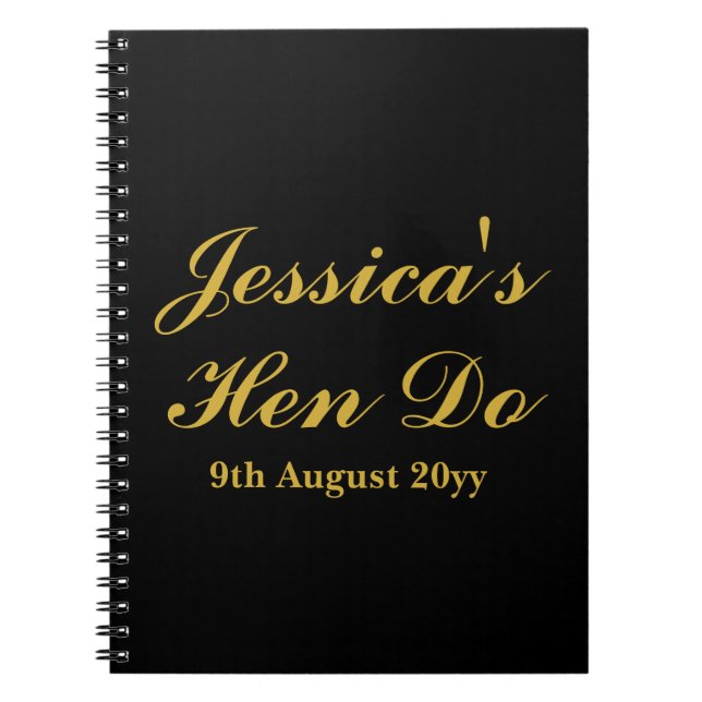 Anpassade brev till bruden Hen Do Trip Weekend Anteckningsbok (Framsidan)