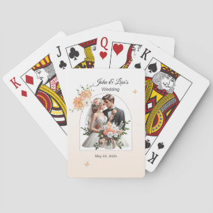 Anpassade Bride and Groom Peach Casinokort