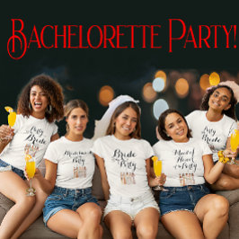 Anpassade Bride of the Party Bachelorette Hen T Shirt
