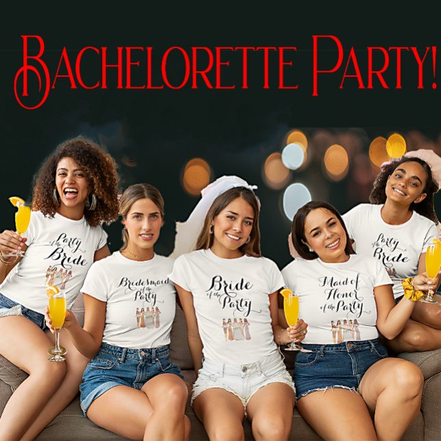 Anpassade Bride of the Party Bachelorette Hen T Shirt (Skapare uppladdad)