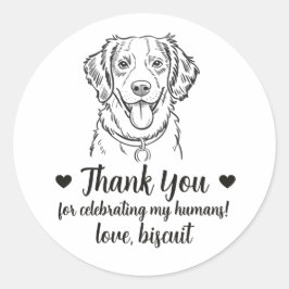 Anpassade Brittany Spaniel Hund Bröllop Present Kl Runt Klistermärke
