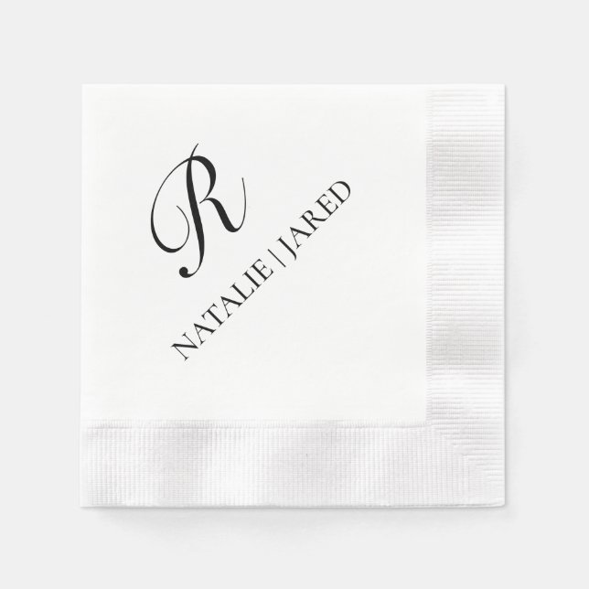 Anpassade Bröllop Cocktail Napkin Pappersservett (Framsidan)