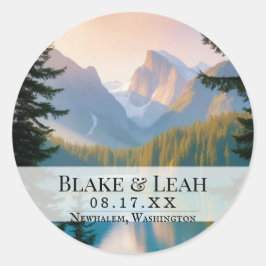 Anpassade Bröllop Date-händelsemärkning - berg Runt Klistermärke