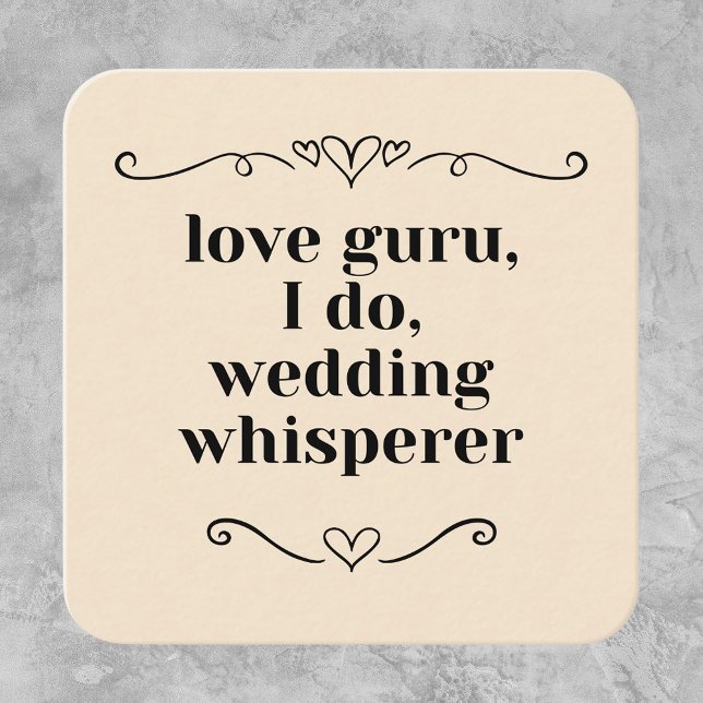 Anpassade Bröllop Event Planner Guru Fyrkantigt Visitkort (Love guru wedding event planner business cards)
