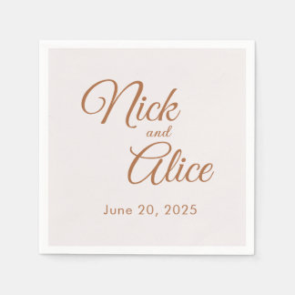 Anpassade Bröllop, Förlovningar - COFFEE Färg Pappersservett