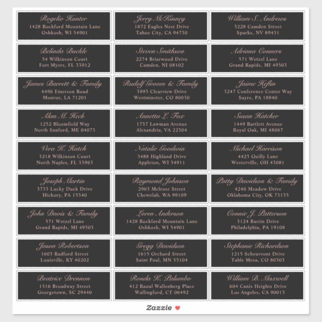 Anpassade bröllop gäst adressetiketter-dekal klistermärken (Ark)