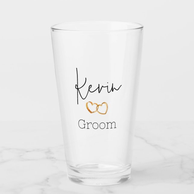 Anpassade Bröllop Groom Glass Tumbler Glaskopp (Framsida)