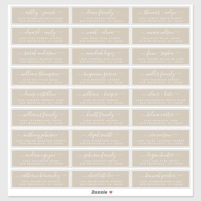 Anpassade Bröllop Guest-Adressetiketter Klistermärken (Ark)