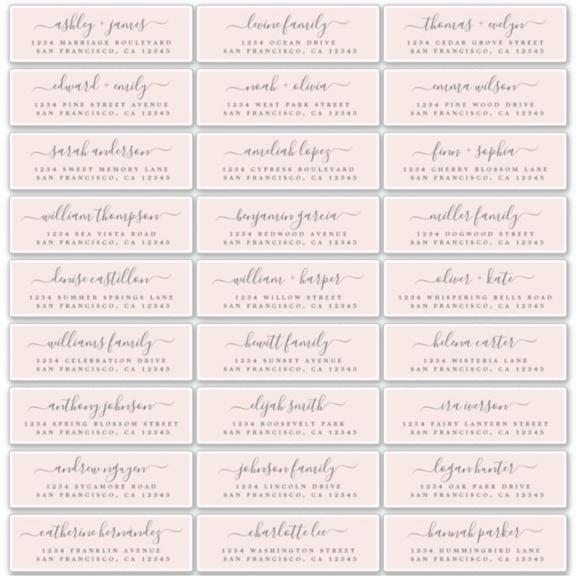 Anpassade Bröllop Guest-Adressetiketter Klistermärken (Framsida)
