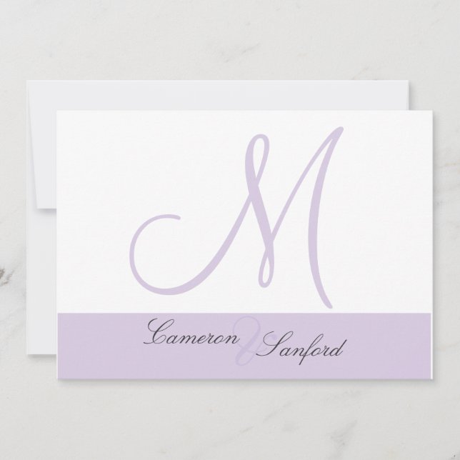 Anpassade bröllopsinbjudningar Monogram/lilas Inbjudningar (Framsida)