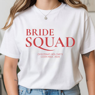 Anpassade bröllopskläder för brudens gäng som pres t shirt