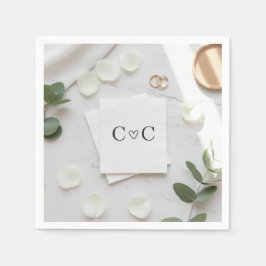 Anpassade bröllopsservetter: Personligt monogram, Pappersservett