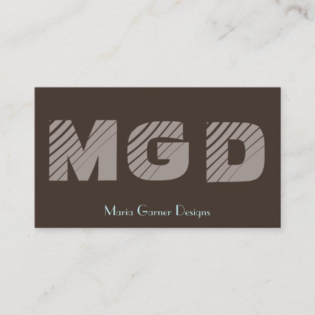 Anpassade Brown Monogram Affärskort Visitkort (Framsida)