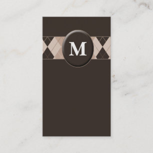 Anpassade Brown Monogram Affärskort Visitkort