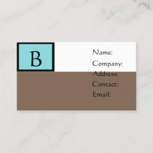 Anpassade Brown Monogram Affärskort Visitkort